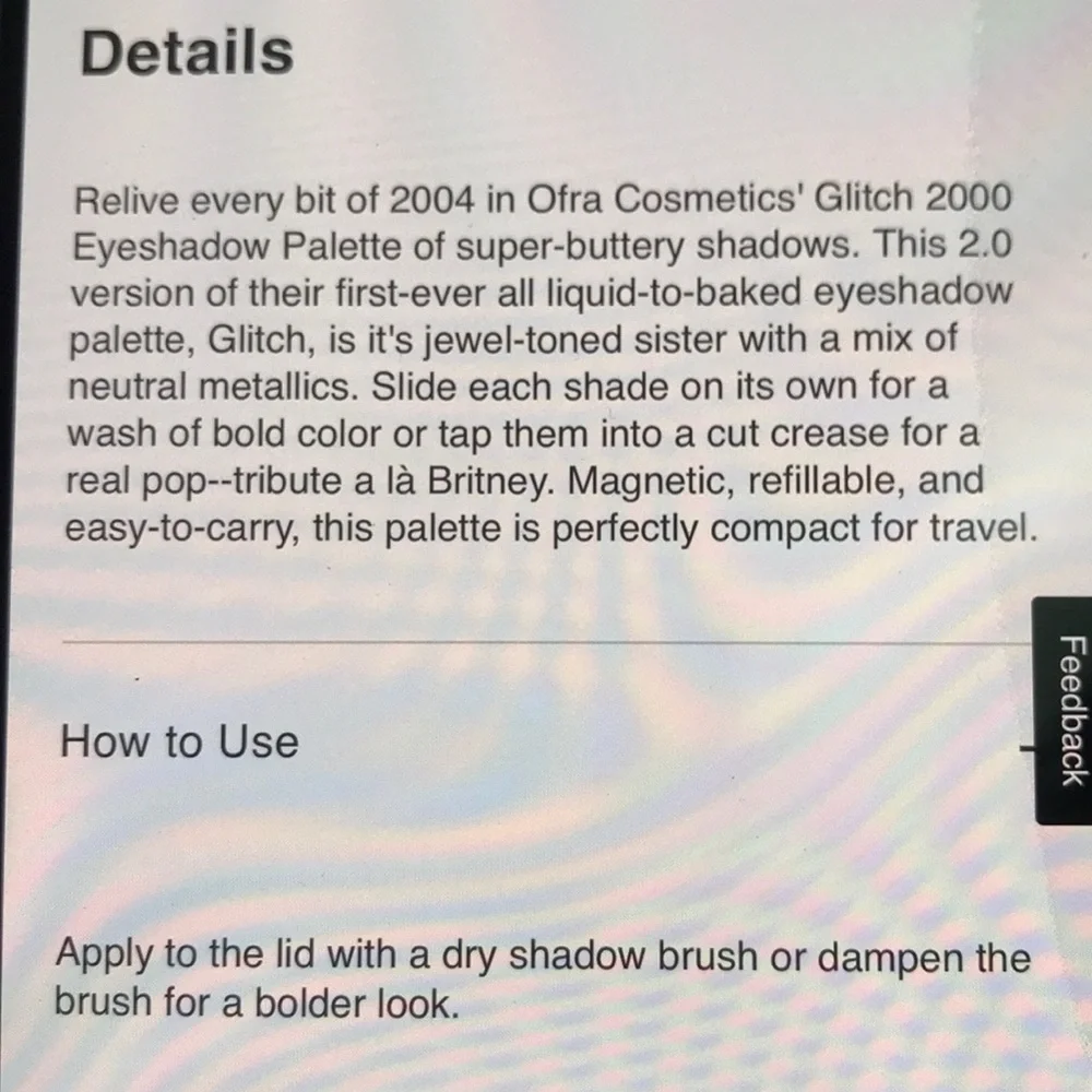 Ofra Glitch 2000 eyeshadow palette NWT NEW 🌷